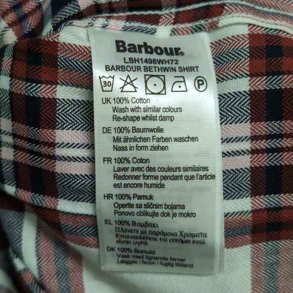 Barbour Bethwin Shirt Cloud Check Herringbone Plaid Button Front 6 New - Picture 8 of 13
